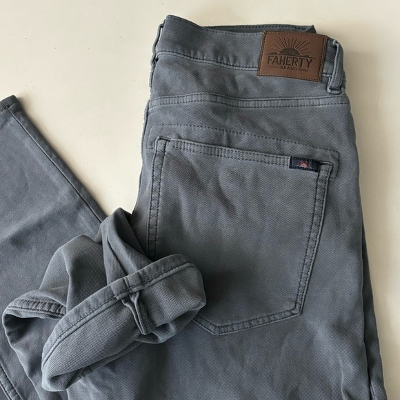 Faherty Stretch Terry 5-Pocket Pant Gray Men’s 31x32 Slim Fit NWOT - Picture 8 of 9